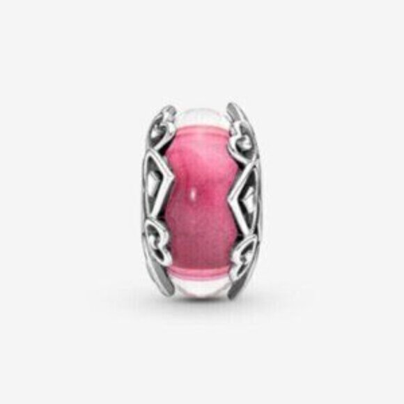 Pandora Reveal Your Love Pink Murano Glass Charm - Picture 3 of 4